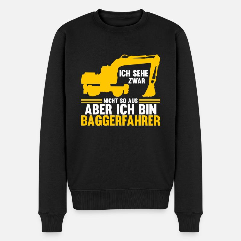Bagger Fahrer Bagger Bauen Geschenk - Männer Premium Bio Pullover - Schwarz
