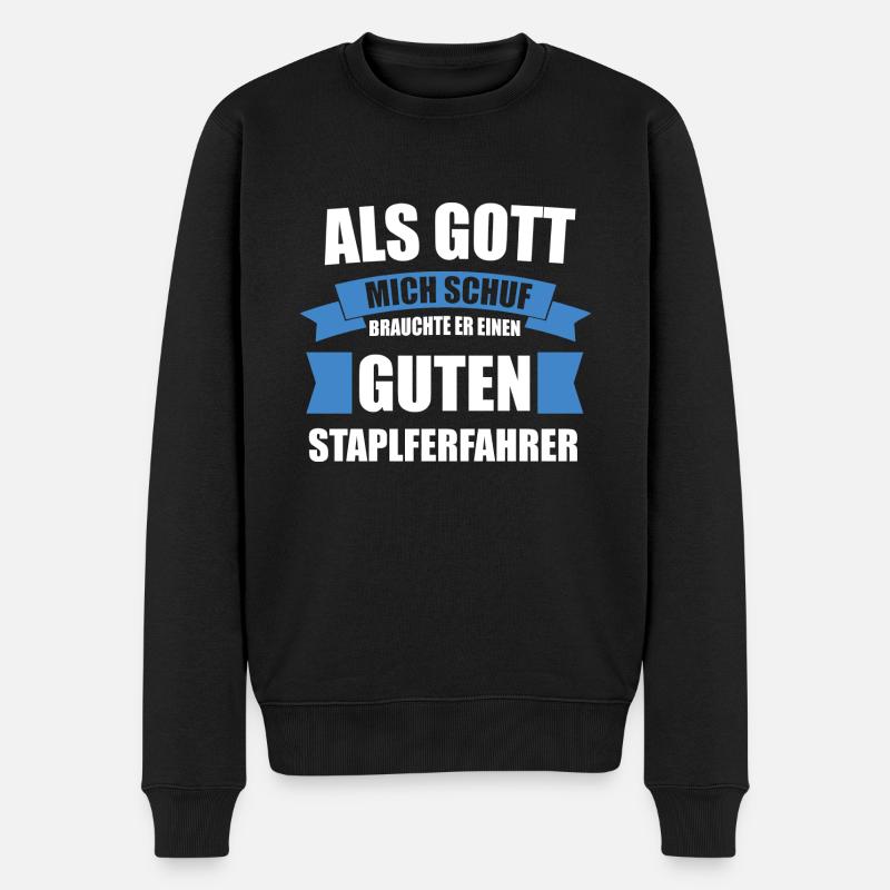 Stapler Staplerfahrer Geschenk - Männer Premium Bio Pullover - Schwarz