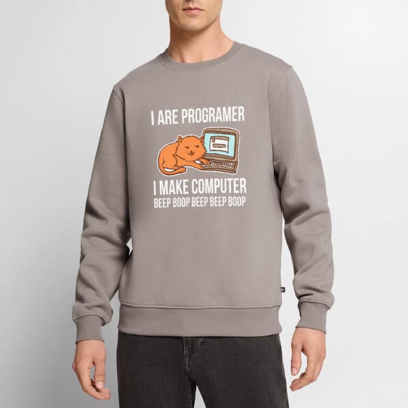 Programmeur-chat-humour pour coder et Pull Premium bio Homme
