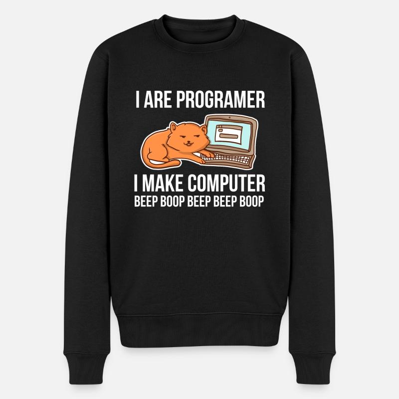 Programmeur-chat-humour pour coder et - Pull Premium bio Homme - noir