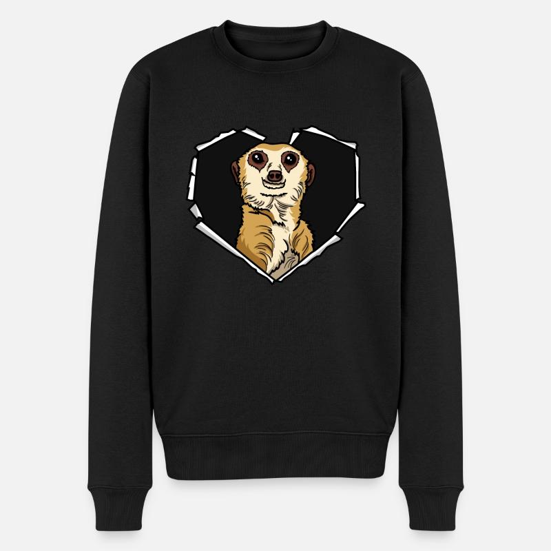 Riss Erdmännchen Zerrissenes Loch Erdmännchen - Männer Premium Bio Pullover - Schwarz