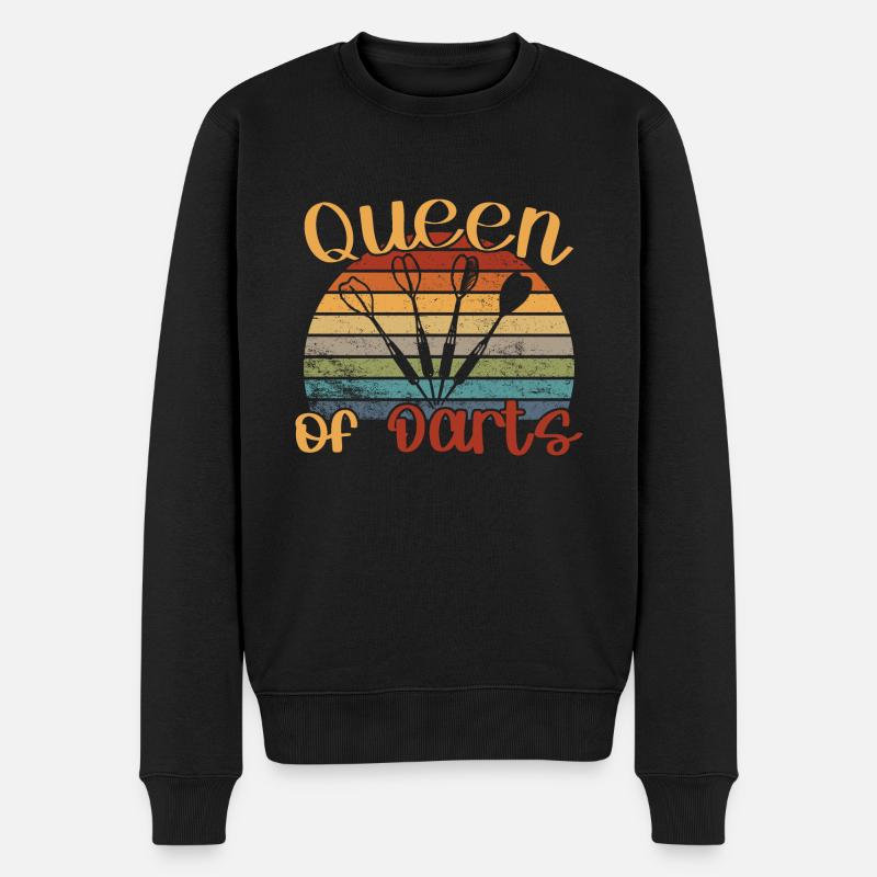Queen of Darts / Darts - Männer Premium Bio Pullover - Schwarz