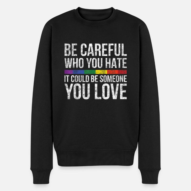 Liebe Gender LGBTQ Regenbogen Gleichberechtigung - Männer Premium Bio Pullover - Schwarz
