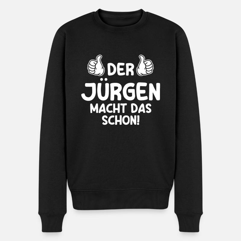 Jürgen - Männer Premium Bio Pullover - Schwarz