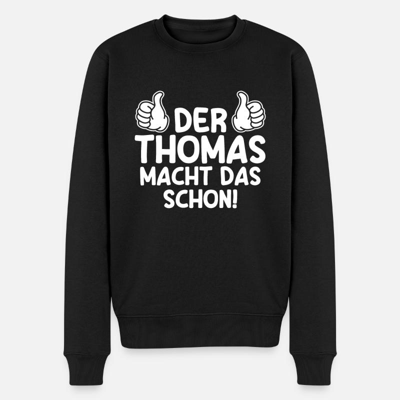 Thomas - Männer Premium Bio Pullover - Schwarz