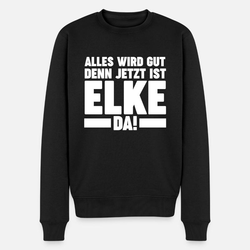 Elke - Männer Premium Bio Pullover - Schwarz