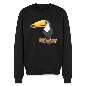 Toucan Bird Rainforest - Men's Premium Organic Jumper - black - Front - Nico (187cm)