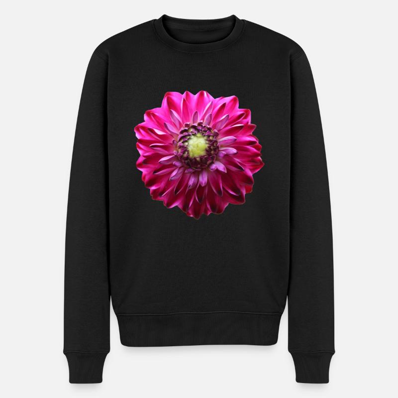 Blume rosa pinke Blume Blumen pink rosa Blumen - Männer Premium Bio Pullover - Schwarz