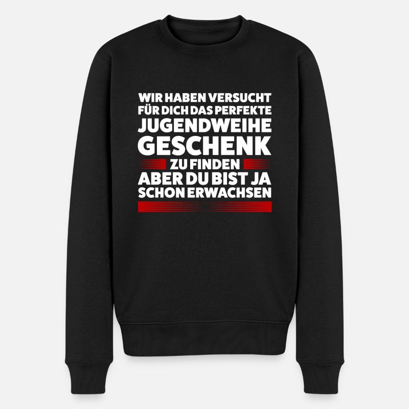 Jugendweihe Jugend Konfirmation Geschenk - Männer Premium Bio Pullover - Schwarz