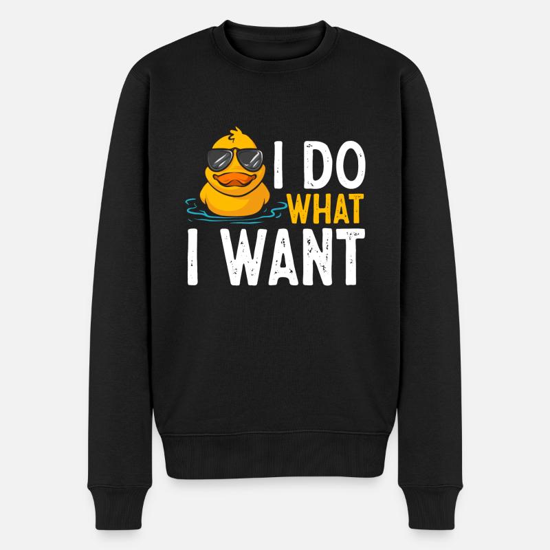 Quietscheentchen Quietscheente Gummiente - Männer Premium Bio Pullover - Schwarz