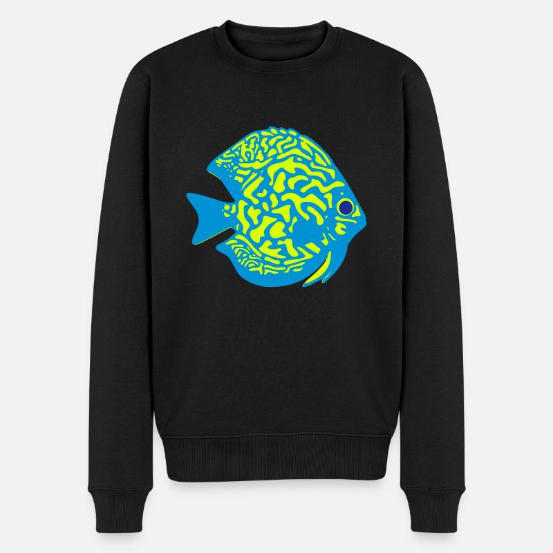 Diskusfisch vektor - Männer Premium Bio Pullover - Schwarz