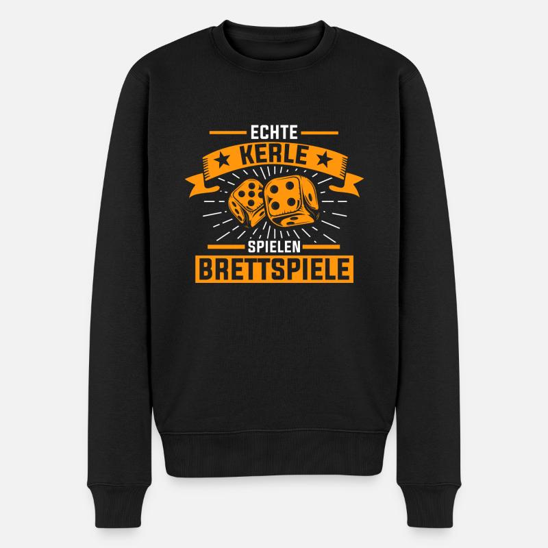 Brettspiele Nerd - Männer Premium Bio Pullover - Schwarz