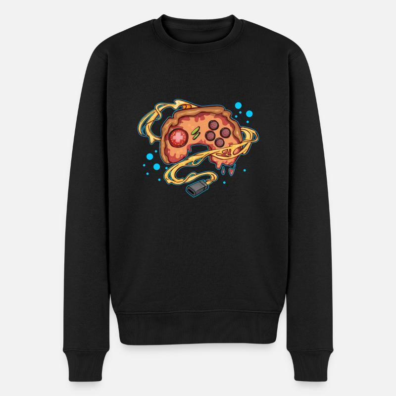 Pizza Gaming Controller Gamepad - Männer Premium Bio Pullover - Schwarz