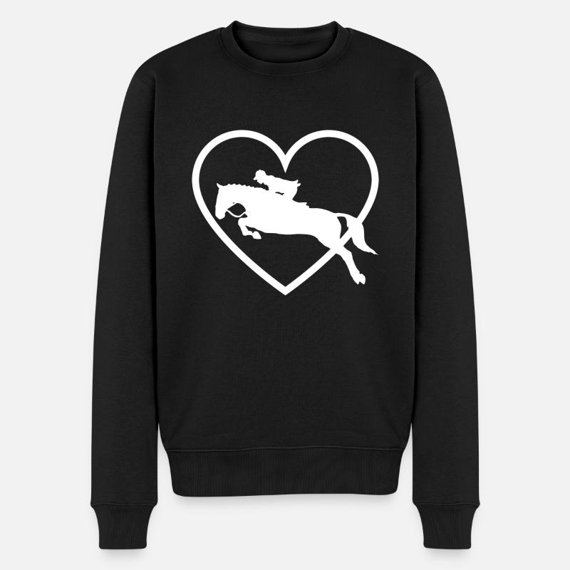 équitation cheval - idee cadeau cavalière - Pull Premium bio Homme - noir