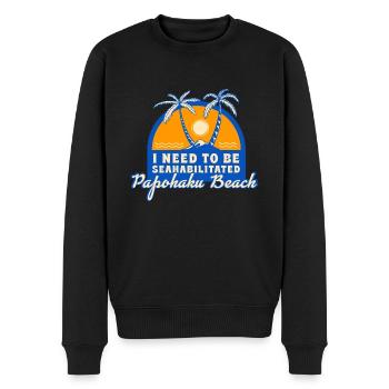 I Need To Be Seahabilitated Papohaku Beach Summer - Männer Premium Bio Pullover - Schwarz - Vorne - Nico (187cm)