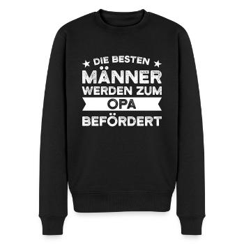 Opa Großvater Großväter Geschenk - Männer Premium Bio Pullover - Schwarz - Vorne - Nico (187cm)