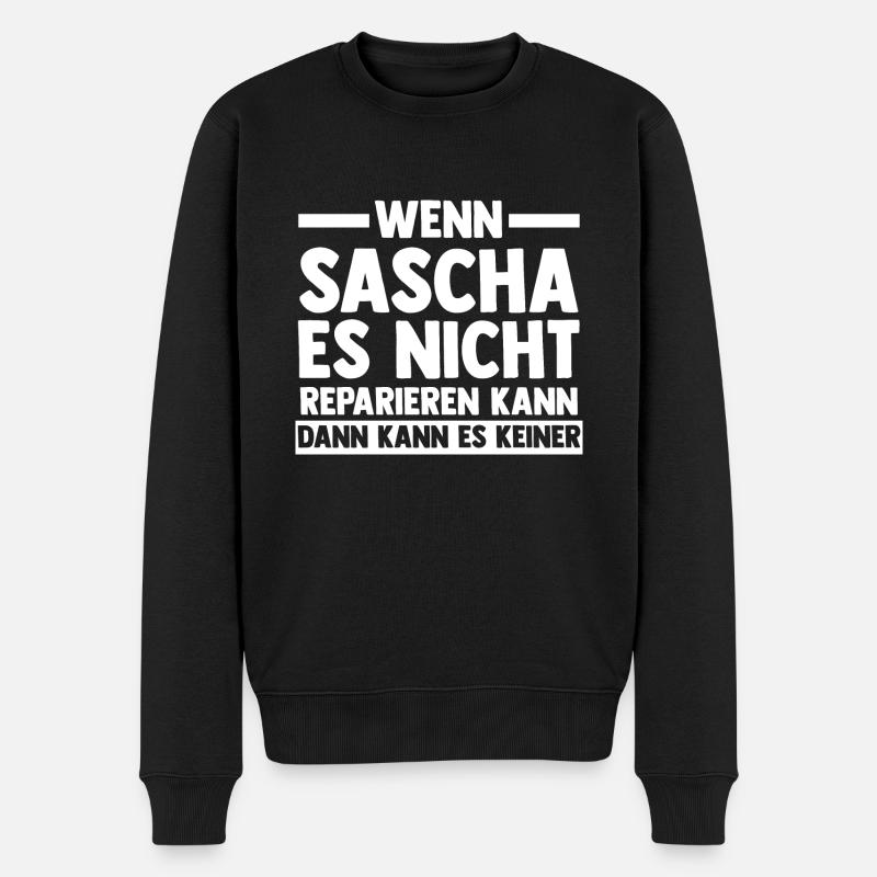 Sascha - Männer Premium Bio Pullover - Schwarz