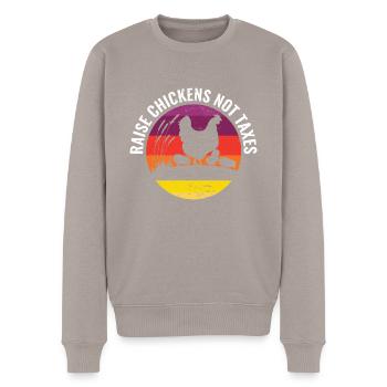 Support Ranch Homestead Farming Raise Chickens - Men's Premium Organic Jumper - taupe - Front - Nico (187cm)