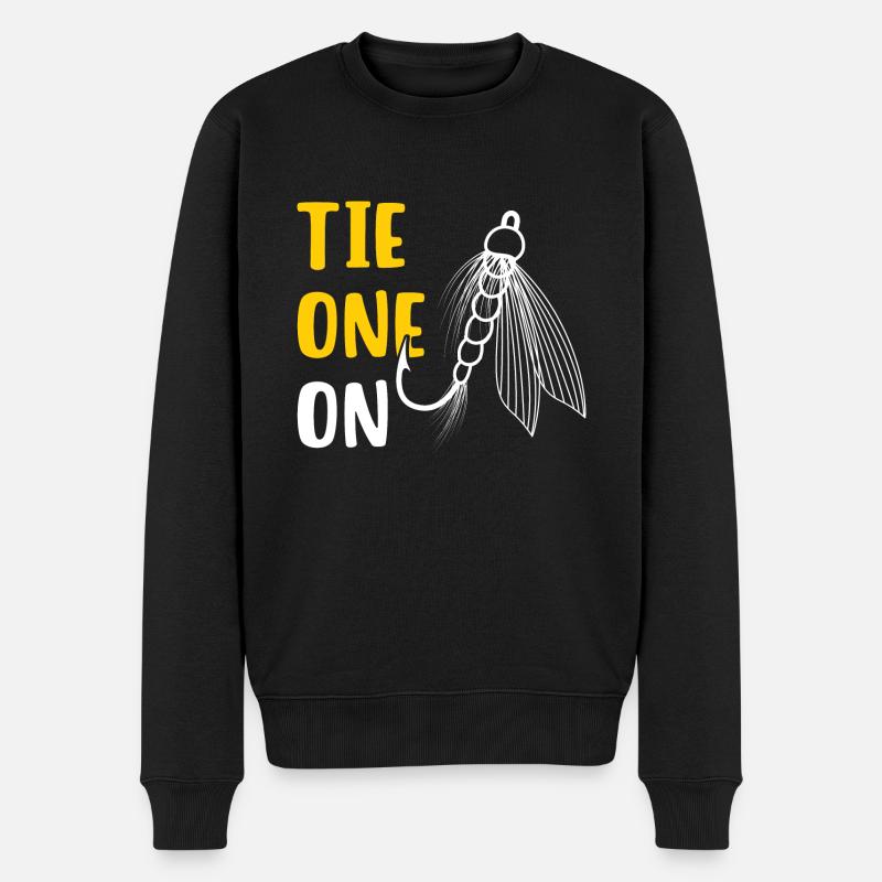Tie One On Fliegenfischen - Männer Premium Bio Pullover - Schwarz