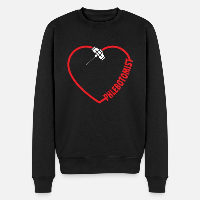 Phlebotomie Blutabnahme Blut Krankenschwester - Männer Premium Bio Pullover - Schwarz