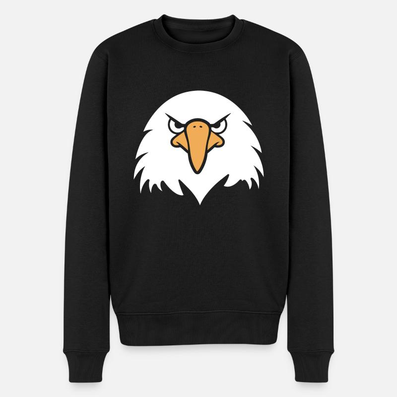 Adler-Vogel - Männer Premium Bio Pullover - Schwarz