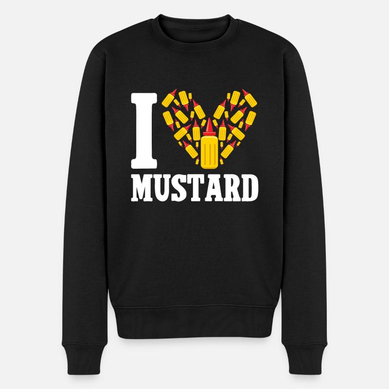 Senf Mustard - Männer Premium Bio Pullover - Schwarz