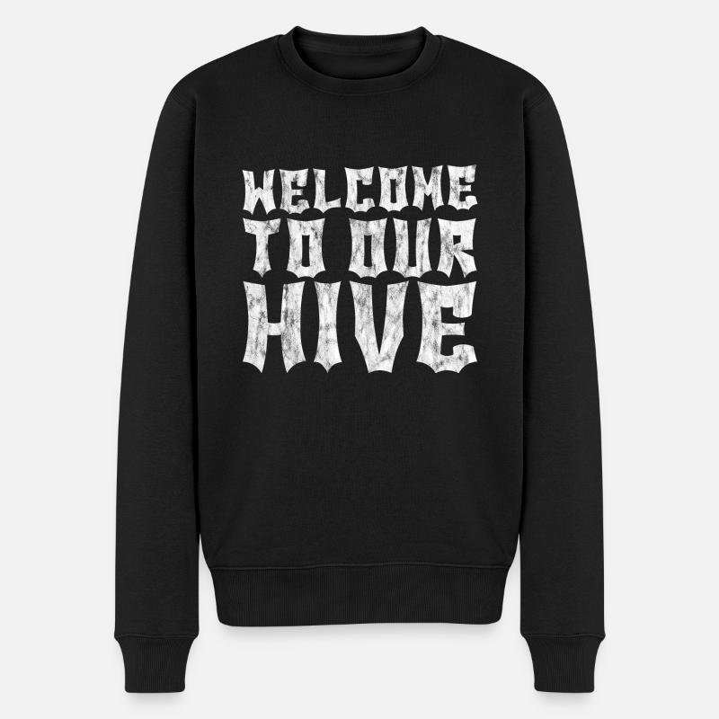 Welcome To Our Hive 3 - Männer Premium Bio Pullover - Schwarz
