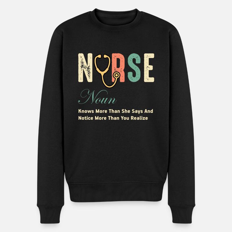 Krankenschwester - Männer Premium Bio Pullover - Schwarz