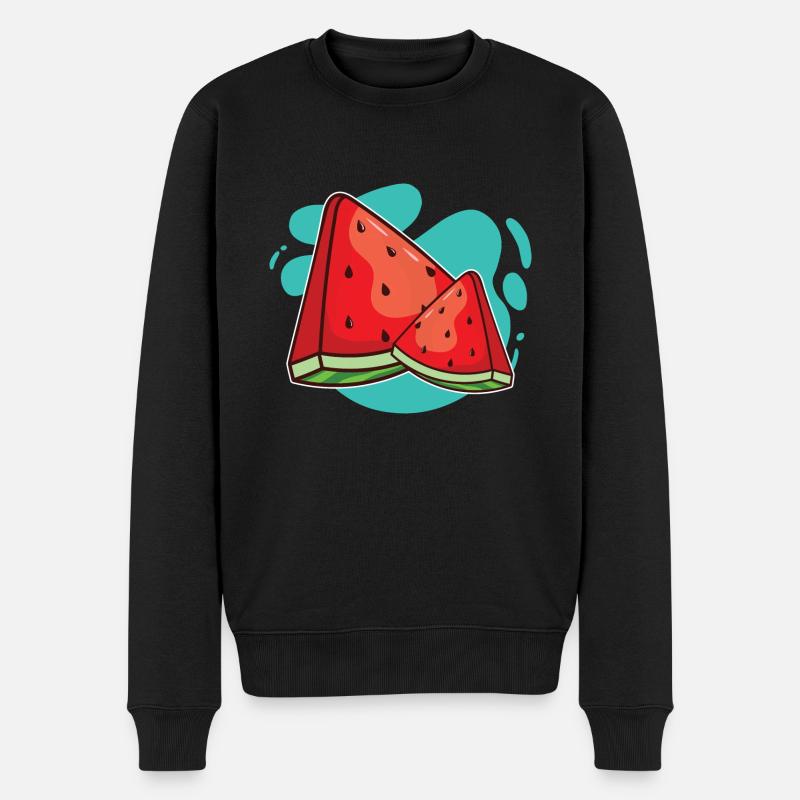 Wassermelone - Männer Premium Bio Pullover - Schwarz