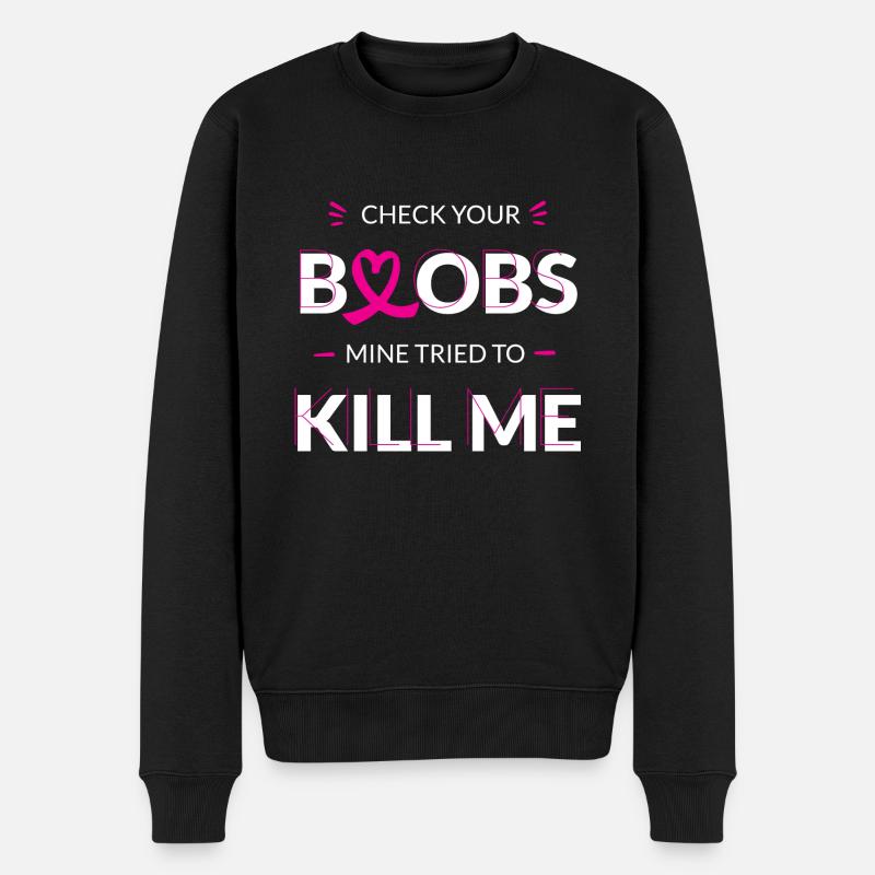 Brustkrebsvorsorge - Männer Premium Bio Pullover - Schwarz