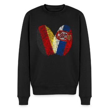 Fingerabdruck Serbe Serbien - Männer Premium Bio Pullover - Schwarz - Vorne - Nico (187cm)