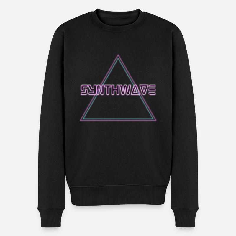 Retrowave Synthwave 80s Design - Männer Premium Bio Pullover - Schwarz