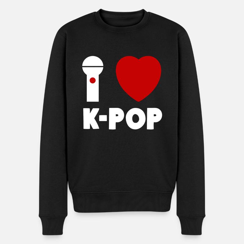 J’adore K-Pop Karaoke Heart - Pull Premium bio Homme - noir