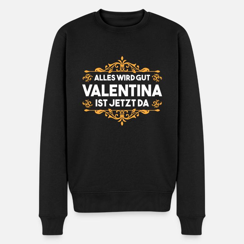 Valentina - Männer Premium Bio Pullover - Schwarz