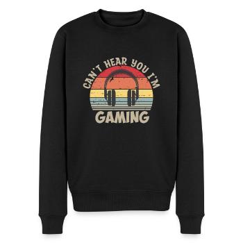 Gamer Geschenk Gaming Spruch für Zocker - Männer Premium Bio Pullover - Schwarz - Vorne - Nico (187cm)