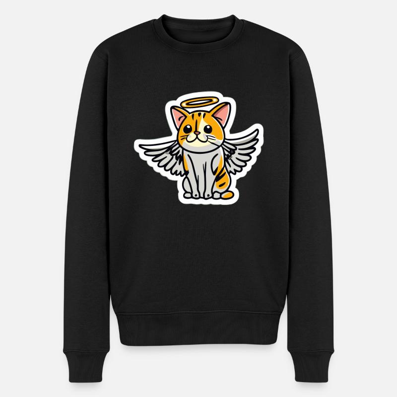 Katze - Männer Premium Bio Pullover - Schwarz