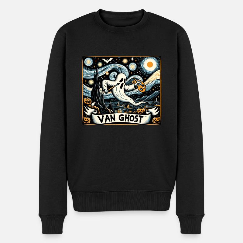 Van Ghost Art Professeur d’Halloween - Pull Premium bio Homme - noir