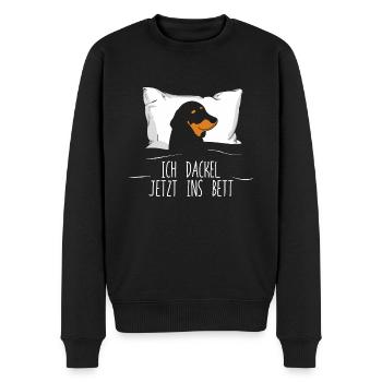 Ich Dackel Jetzt Ins Bett Schlafshirt Dackel - Männer Premium Bio Pullover - Schwarz - Vorne - Nico (187cm)