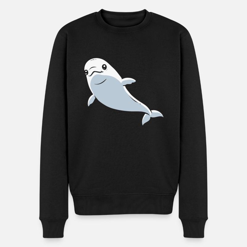 Weißwal Beluga Wal - Männer Premium Bio Pullover - Schwarz