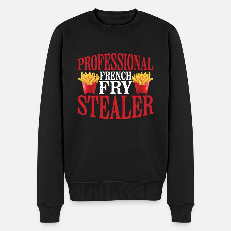 Professional French Fry Stealer 6 - Männer Premium Bio Pullover - Schwarz