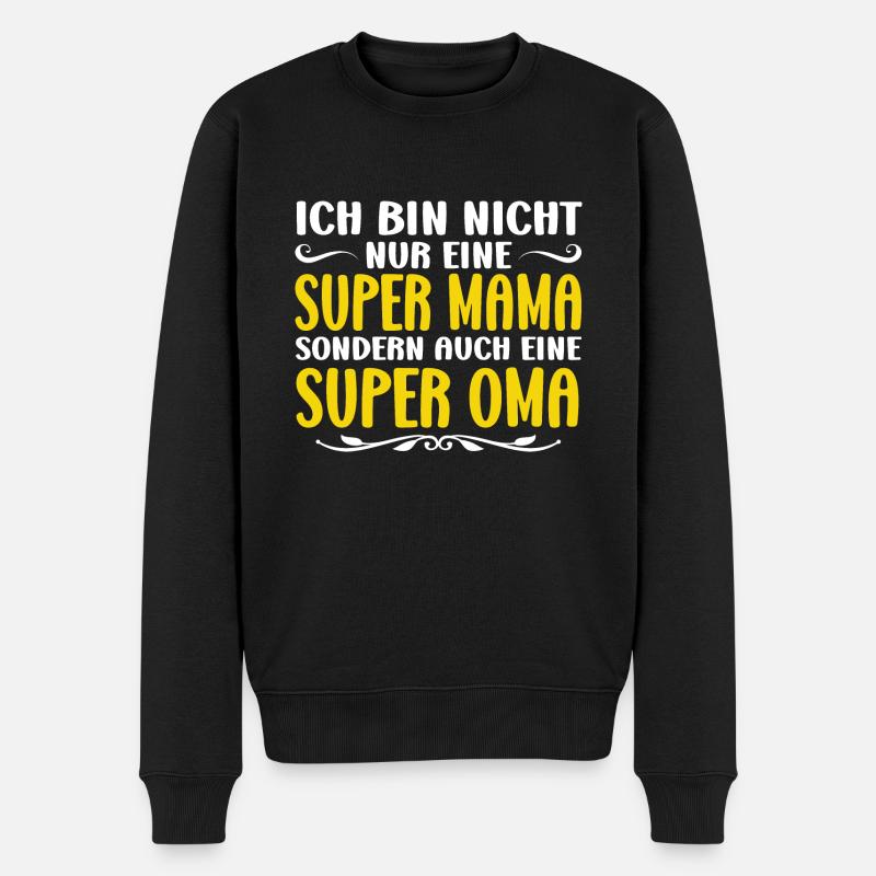 Mama & Oma Familie Mutter Geschenk - Männer Premium Bio Pullover - Schwarz