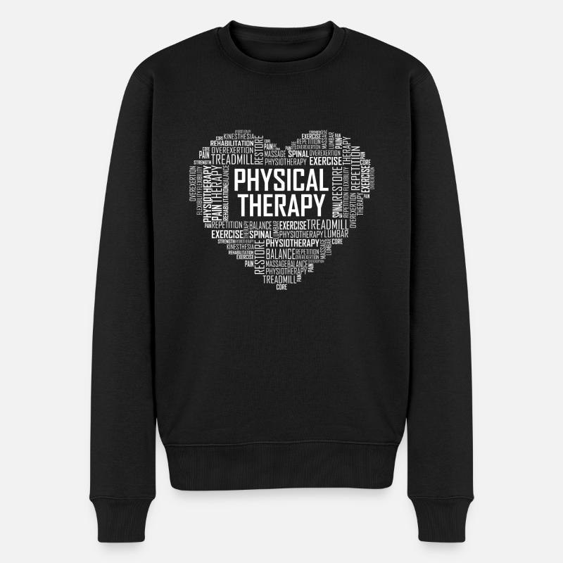 Physiotherapie - Herz - Männer Premium Bio Pullover - Schwarz