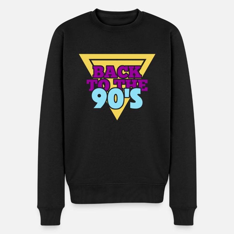90s 90er - Männer Premium Bio Pullover - Schwarz