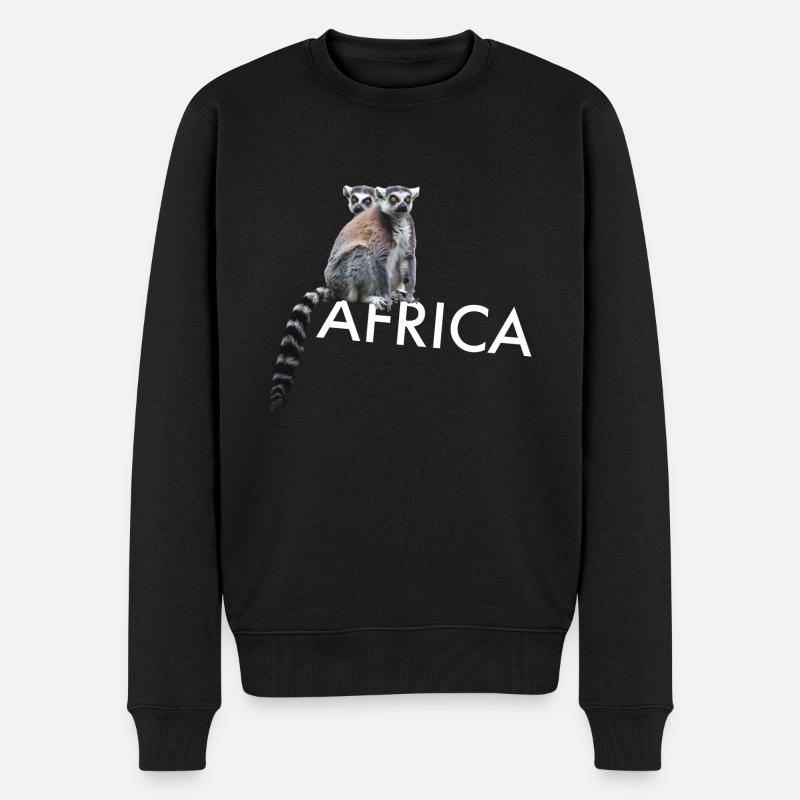Lémurien Singe Afrique - Pull Premium bio Homme - noir