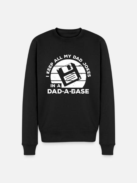 Jeg holder alle mine far vittigheder i en far en base diskette - Økologisk premium-sweatshirt til mænd - sort