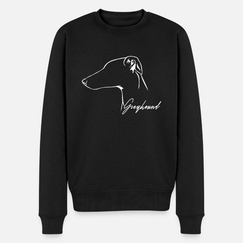 GREYHOUND Profil Hunde Hund Wilsigns - Männer Premium Bio Pullover - Schwarz