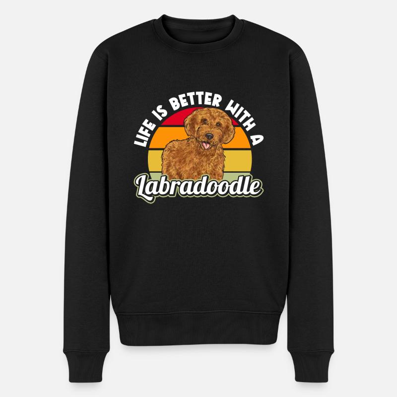 Labradoodle Hund - Männer Premium Bio Pullover - Schwarz