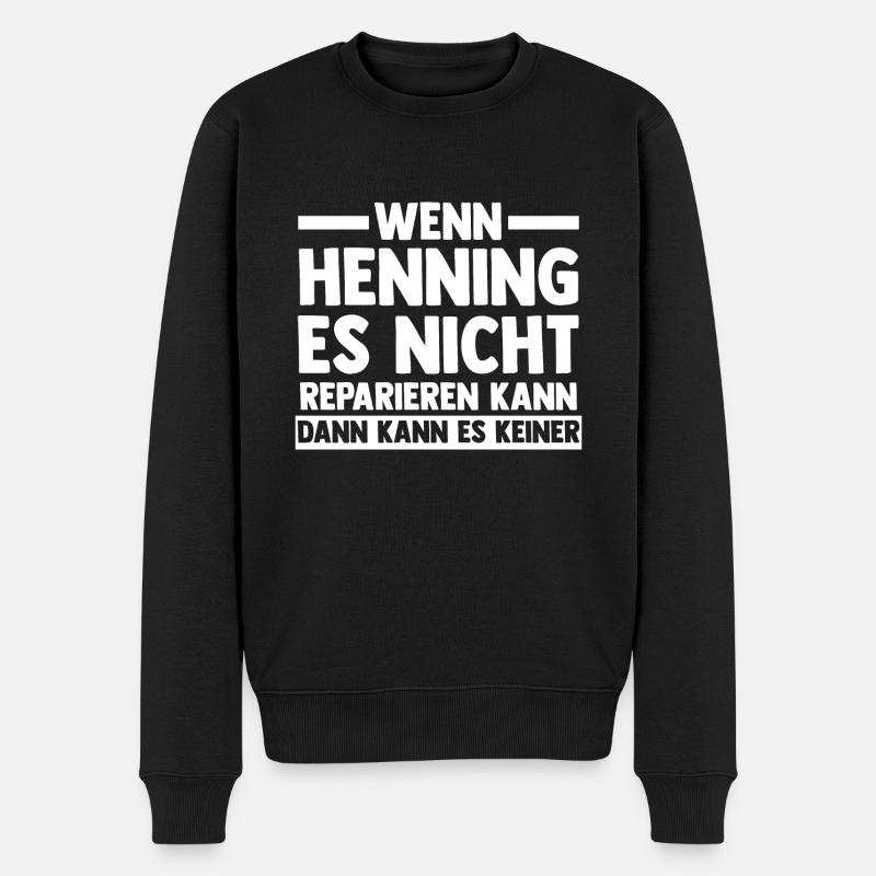 Henning - Männer Premium Bio Pullover - Schwarz