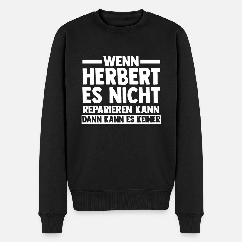 Herbert - Männer Premium Bio Pullover - Schwarz