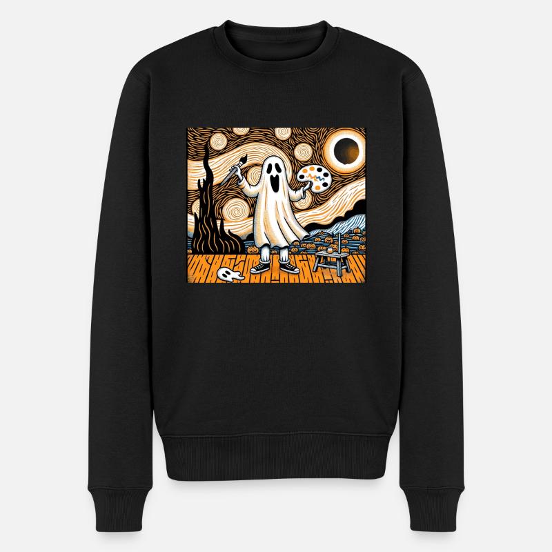 Van Ghost Art Professeur d’Halloween - Pull Premium bio Homme - noir